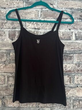 Victoria's Secret Black Spaghetti-Strap Logo Tank NWOT smoke & pet free home
